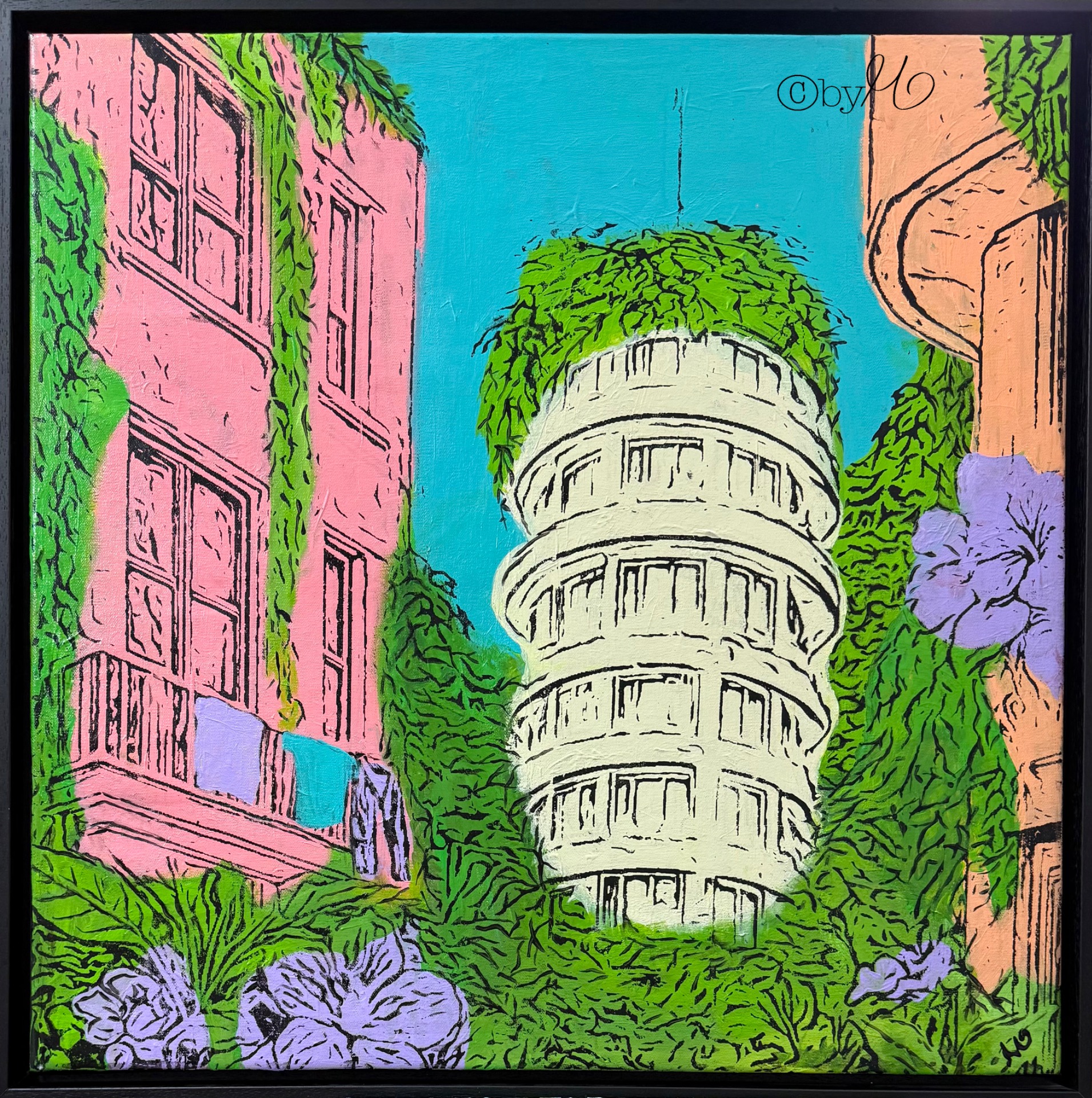 "Green City", 2025, 70x70 cm