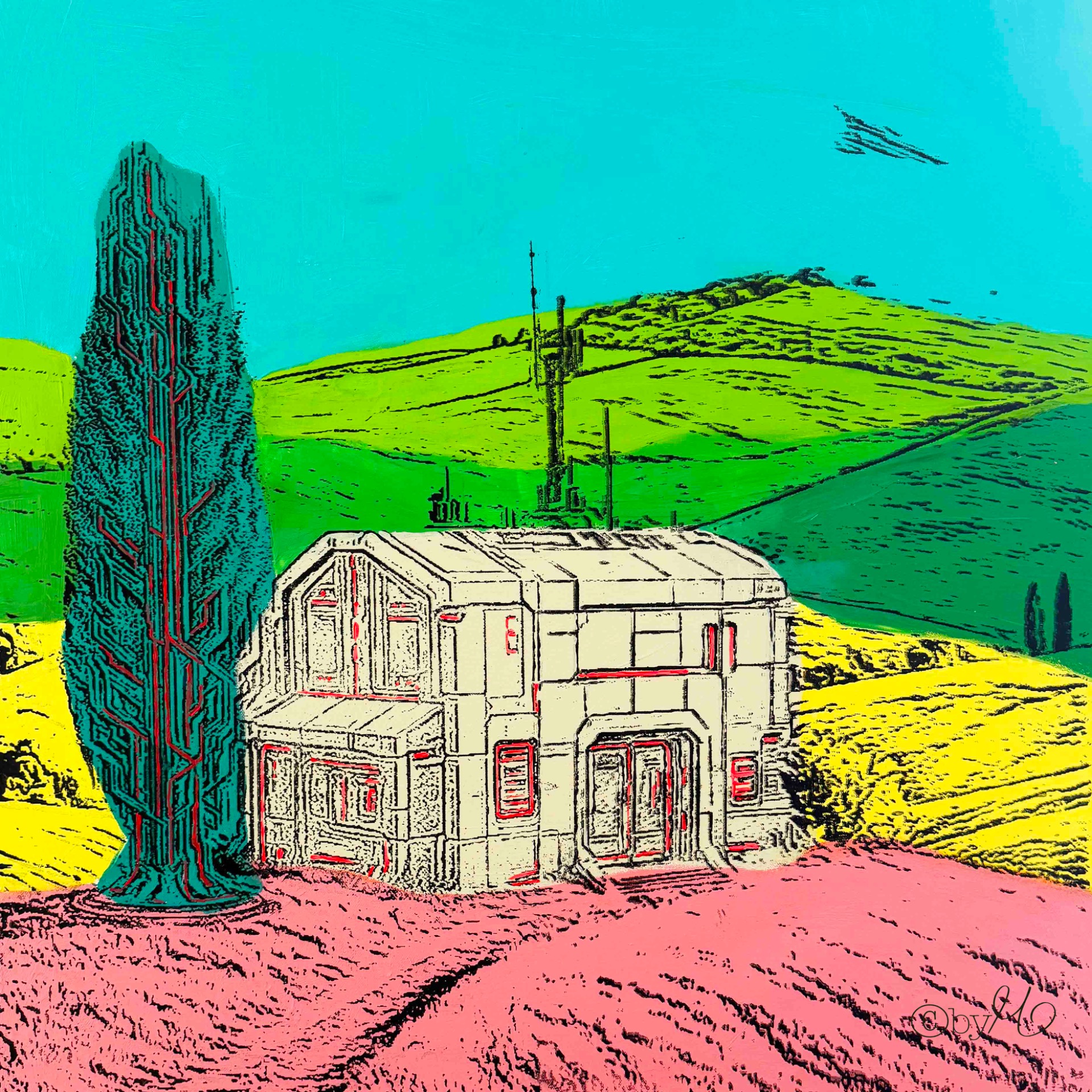 "Tuscan future", 2025, 70x70 cm, € 560.-