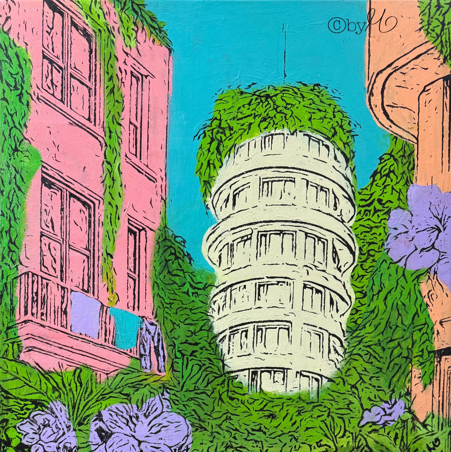 "Green City", 2025, 70x70 cm, € 560.-