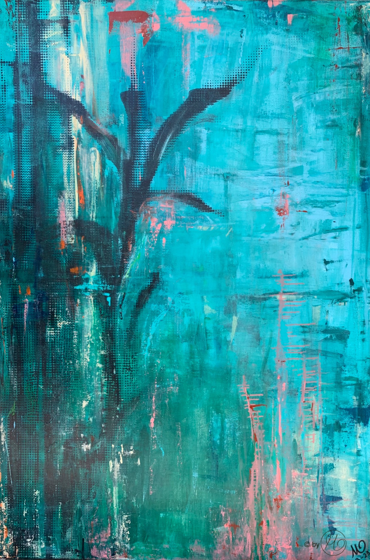 "Open Silence", 2022, Screenprint and Acrylic on Canvas, 125x85 cm