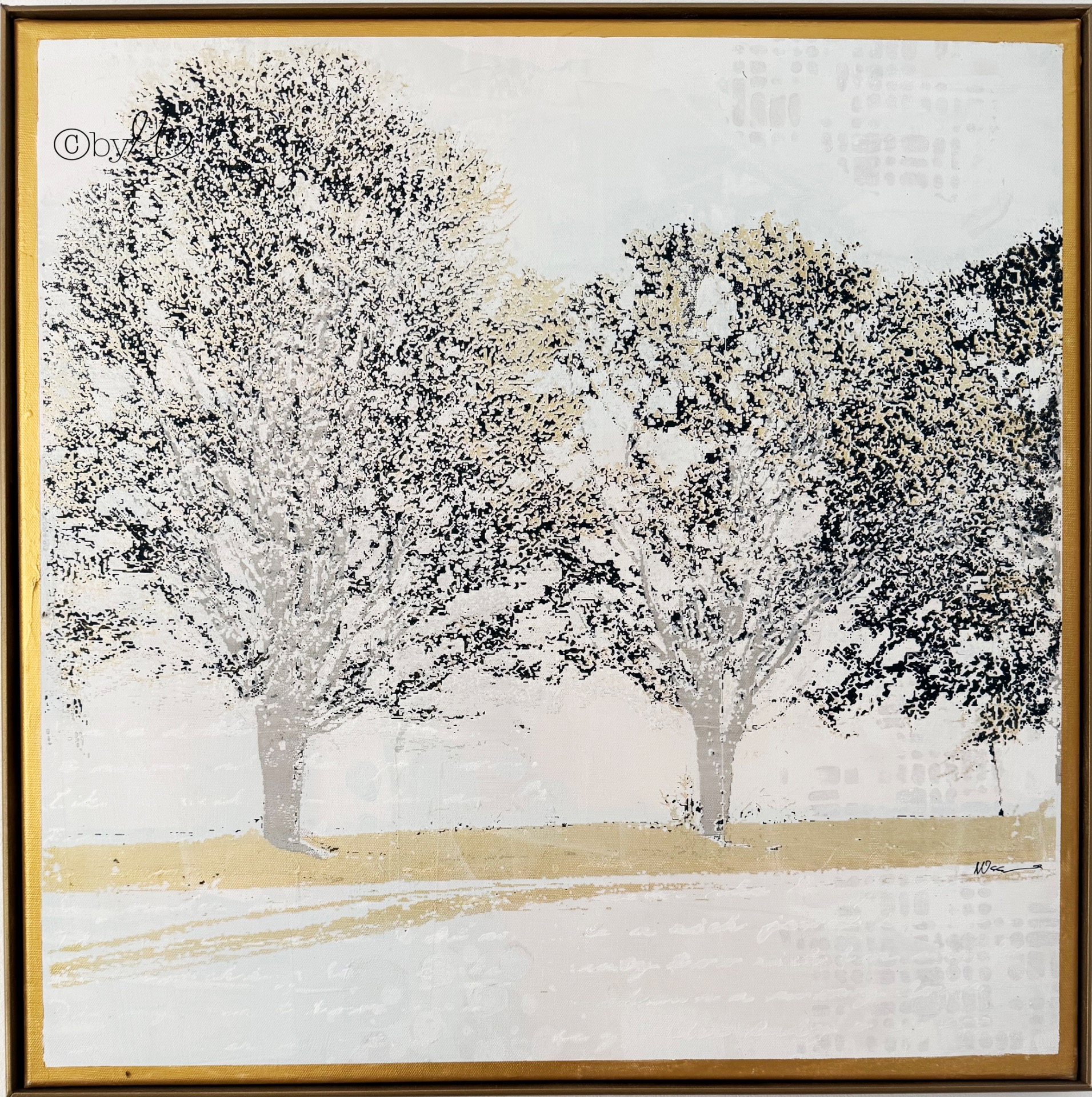 "Between The Trees", 2025, Screenprint and Acrylic on Canvas, 60x60 cm