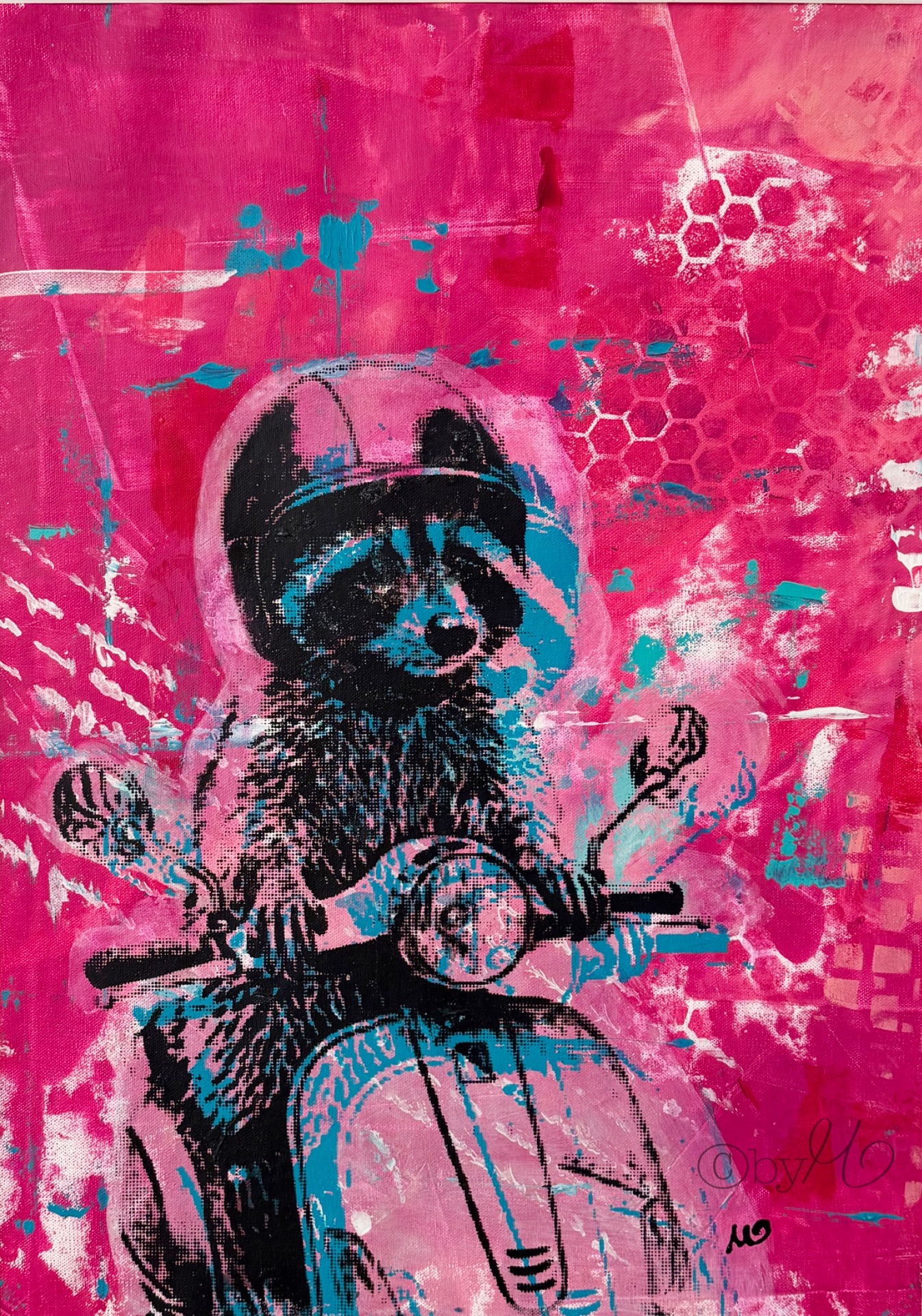 "Untamed", 2025, Screenprint and Mixed Media on Canvas, 70x50 cm